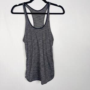 Lululemon Womens 2 Heather Gray Spacedye Racerback Scoop Neck Tank Top Workout